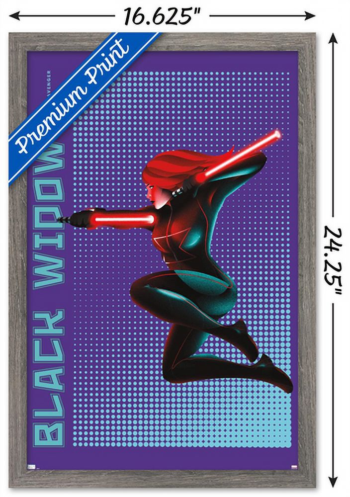 Marvel Shape of a Hero - Black Widow Wall Poster, 14.725" x 22.375", Framed