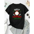 thumbnail image 2 of Camisetas con estampado para mujer, camisetas de manga corta de verano 2025, blusas casuales con cuello redondo para adolescentesCreative Reindeer Mirror Printed T-Shirt for Women, Casual and Trend, 2 of 6