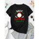 thumbnail image 2 of Camisetas con estampado para mujer, camisetas de manga corta de verano 2025, blusas casuales con cuello redondo para adolescentesCreative Reindeer Mirror Printed T-Shirt for Women, Casual and Trend, 2 of 6
