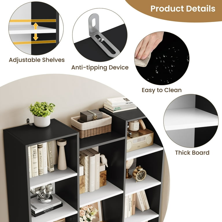 フープ 2007.1～12 12冊セット Homfa 21-Cube Bookcase, 71'' Tall Wooden Bookshelves with