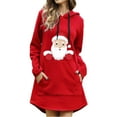 thumbnail image 1 of Chandail de Noël pour Femmes Imprimé de Vacances chandail Mi-Long Fermeture Veste à Capuche Mode Cardigan Chaud Col Rond Manches Longues Chandail de Noël, 1 of 6