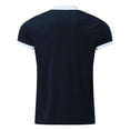 thumbnail image 4 of outfmvch polo shirts for men shirt sleeve turn down zipper collar splice solid polos casual womens tops dark blue, 4 of 8