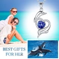 thumbnail image 4 of AUNOOL Dolphin Heart Necklaces Gifts for Women 925 Sterling Silver Birthstone Necklace Jewelry for Women Christmas Birthday Gifts for Women, 4 of 7