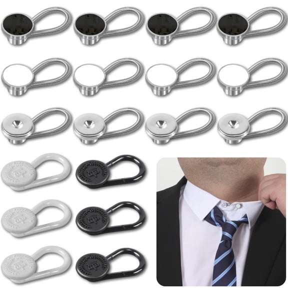18Pcs Shirt Collar Button Extender: Neck Button Extender for Mens Dress Shirt - Comfortable Tie Collar Expander