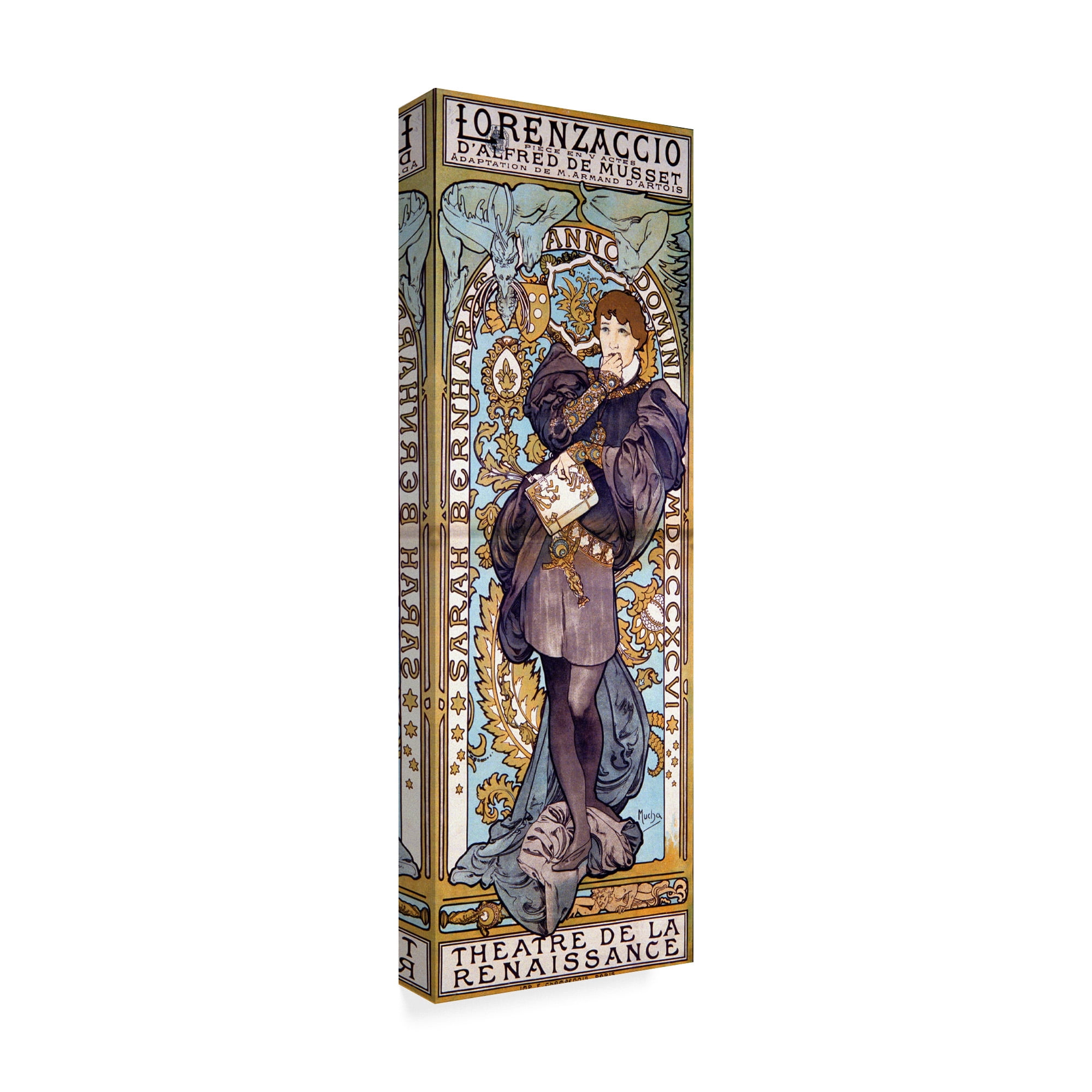 Trademark Fine Art 'Poster for Lorenzaccio Alfred de Musset, 1896' Canvas Art by Alphonse Marie Mucha