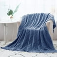thumbnail image 3 of Kasentex Cozy Soft 100% Cotton Warm Fall/Winter Decorative Throw Blanket for Couch, Sofa, Bed, wrap-around - Indoor/Outdoor 50x60" Infinity Blue, 3 of 9
