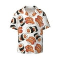 thumbnail image 3 of Goofa Sushi Roll Printed Men's Casual Short-sleeved Shirt,Lightweight Breathable Button-down,Summer Casual men's top,Versatile Fashion shirt-Small, 3 of 7