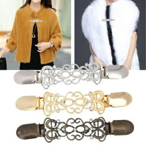 Amonsee 3pcs Retro Cardigan Clip, Hollow Flower Pattern Cardigan Clip Brooch for Women Sweater Blouse Shawl