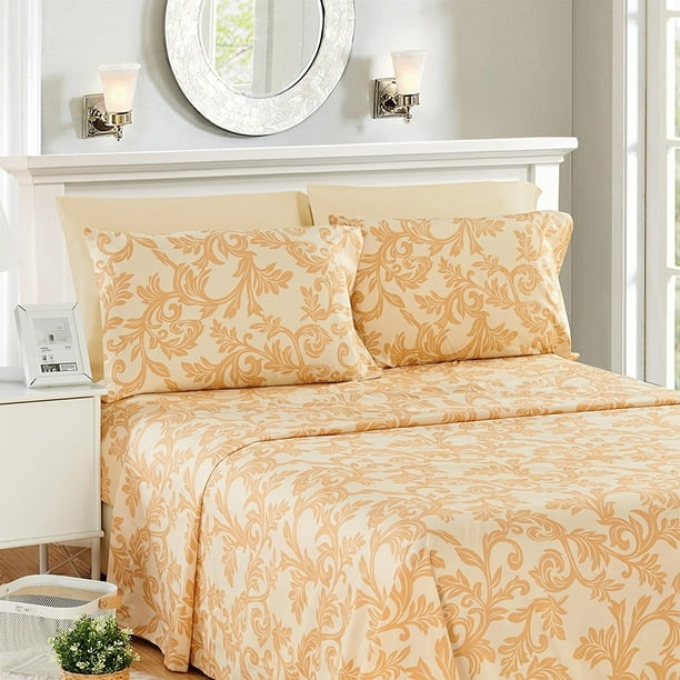 Lux Decor Collection 6 Piece Kendall Printed Deep Pocket