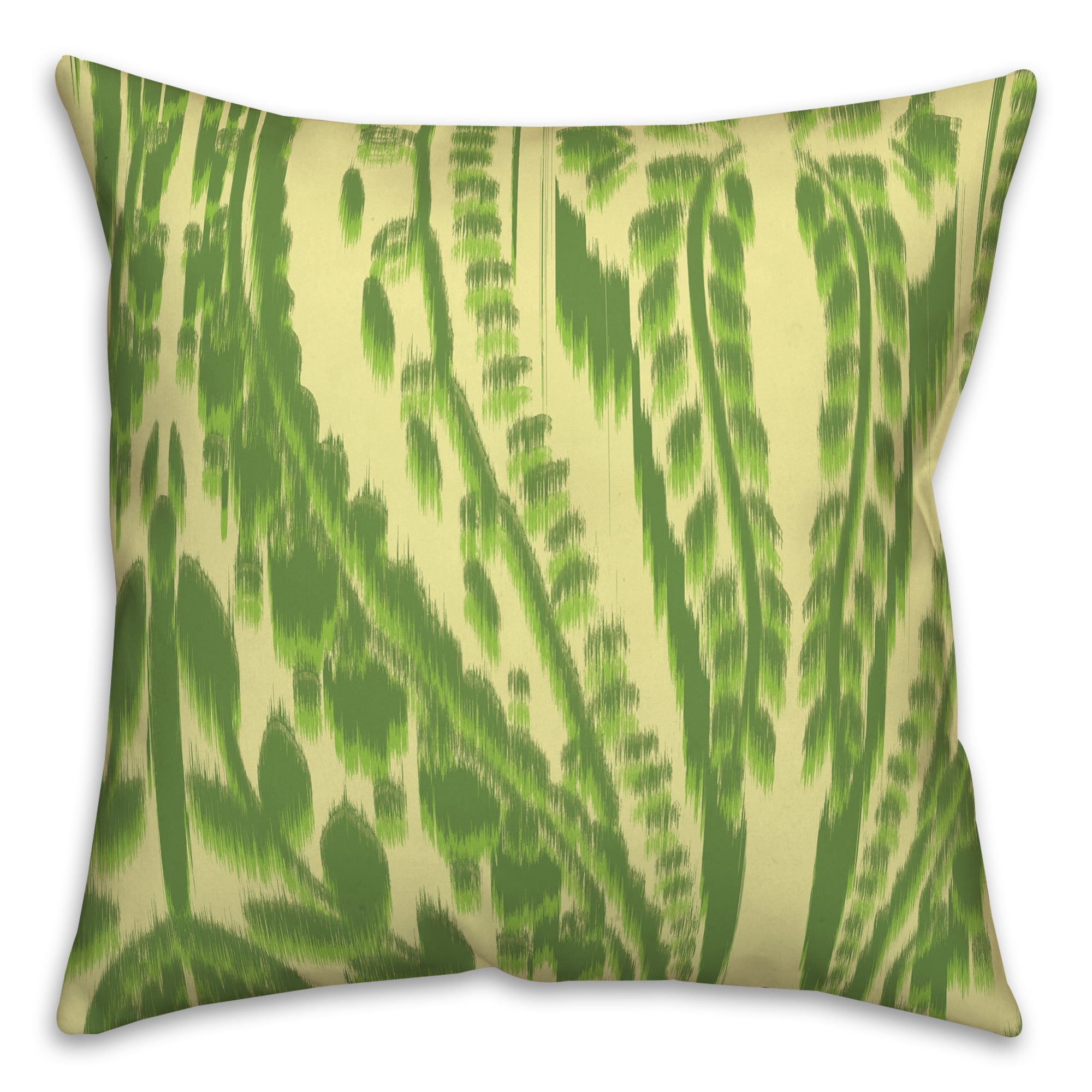 Creative Products Large Ikat Lime Green Pattern 20x20 Indoor / Outdoor Pillow