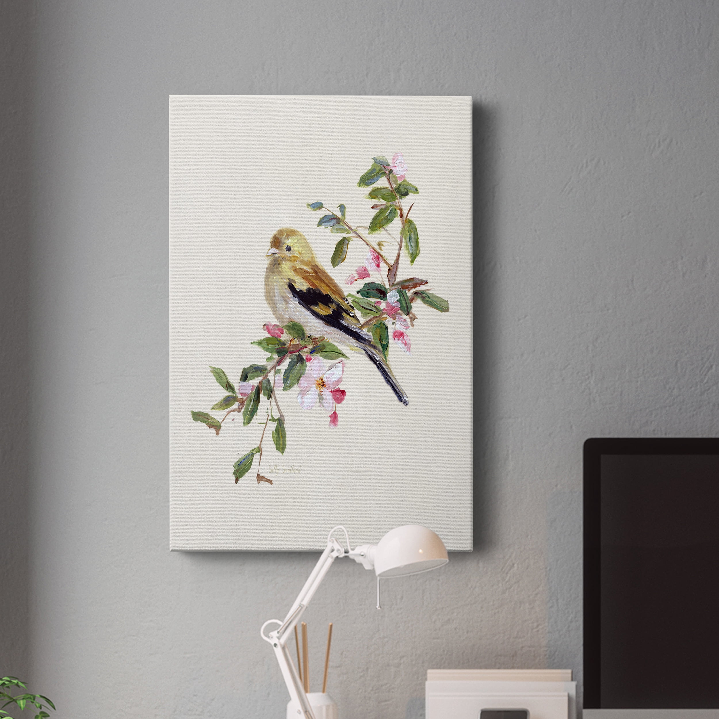 Spring Song Pine Grosbeak Premium Gallery Wrapped Canvas - Ready to Hang - 40 x 60
