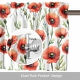 thumbnail image 6 of Spring Poppy Valance Curtain Red Flowers Bud Window Valances Rod Pocket Short Curtains Window Treatments for Kitchen Bedroom Bathroom Laundry 42" x 18", 6 of 9