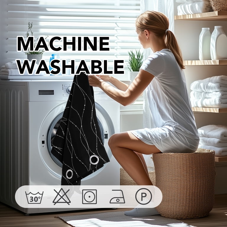 Deconovo Silver Wave Dots Blackout Curtains, 42"x84" photo 7