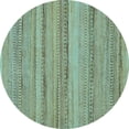 thumbnail image 1 of Ahgly Company Indoor Round Abstract Light Blue Modern Area Rugs, 6' Round, 1 of 4