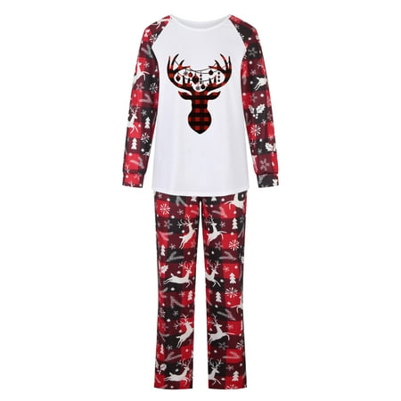

Ozmmyan Family Matching Christmas Pajamas Sets Xmas Elk Reindeer Print Family Christmas Pjs Matching Sets Loungewear Outfits
