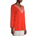 thumbnail image 4 of Evan Picone Women's Embroidered Split Neck Tunic, 4 of 6