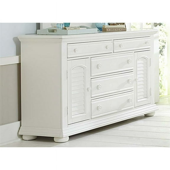 Liberty Furniture Summer House I 2 Door 5 Drawer Dresser in White