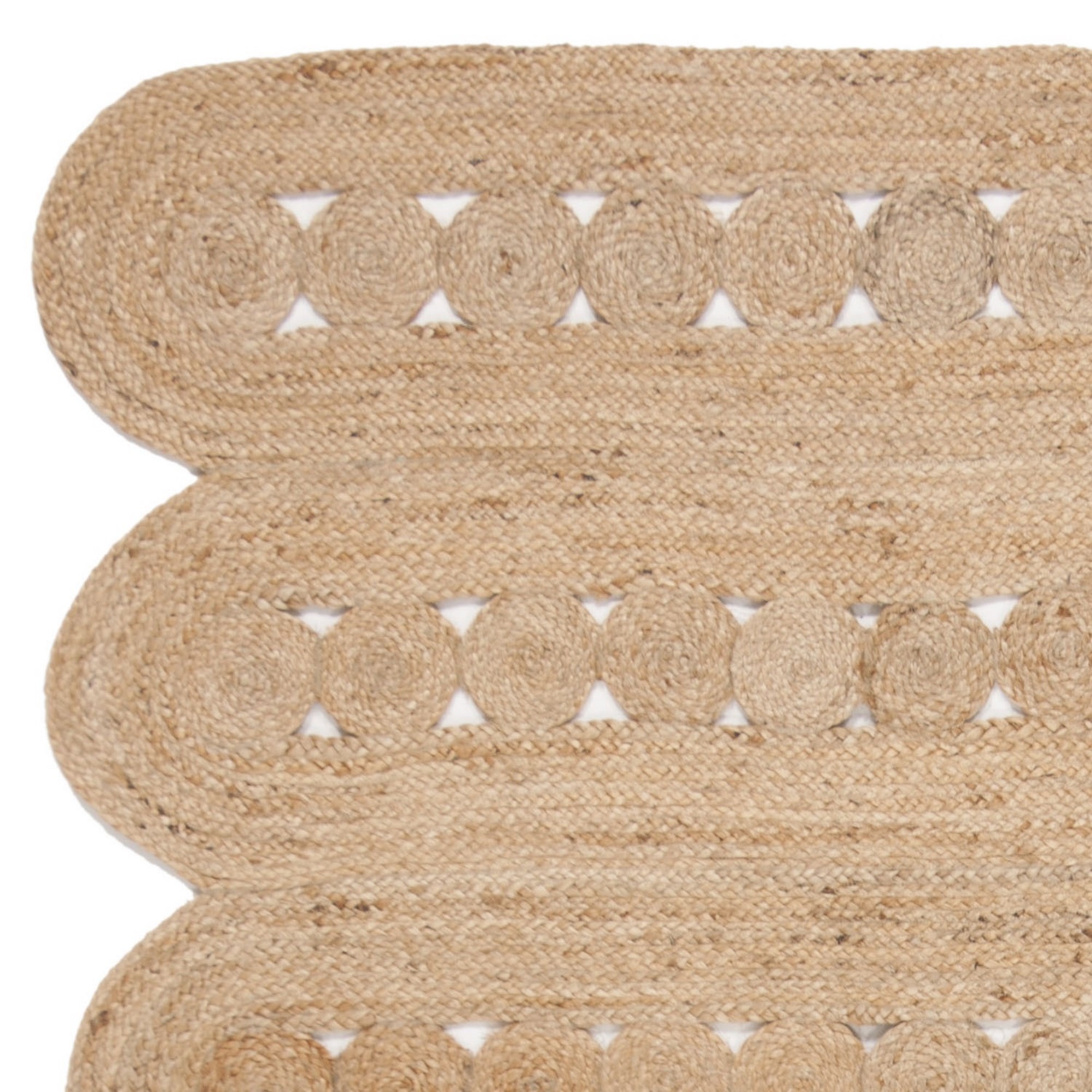 SAFAVIEH Natural Fiber Kaelee Braided Geometric Jute Area Rug, Natural, 6' x 9'