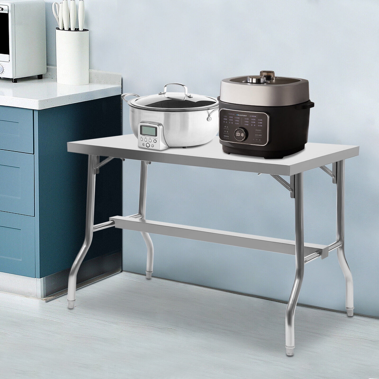 Miumaeov Commercial Foldable Prep Table Worktable Workstation with 48