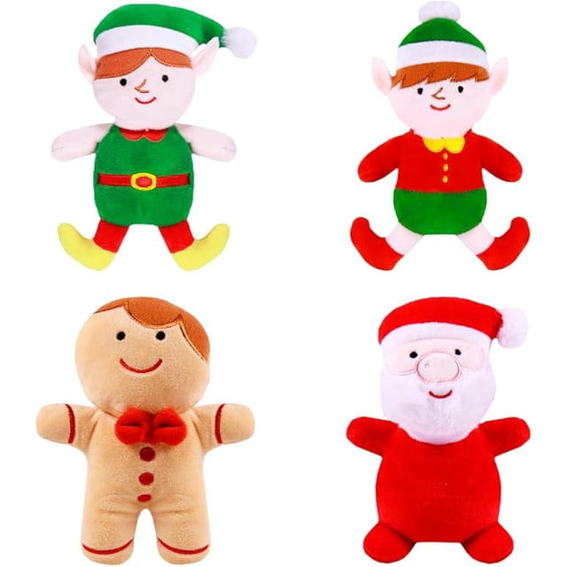 PELUCHERIA - Set de 4 Peluches Navideños 15 cm