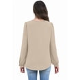 thumbnail image 3 of WIHOLL Blouses for Women Lace V Neck Long Sleeve Shirt Boho Dressy Casual Fall Tops Apricot, 3 of 9
