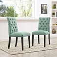 thumbnail image 3 of Modern Contemporary Urban Design Dining Kitchen Room Side Chair, Set of Two, Fabric, Blue, 3 of 5