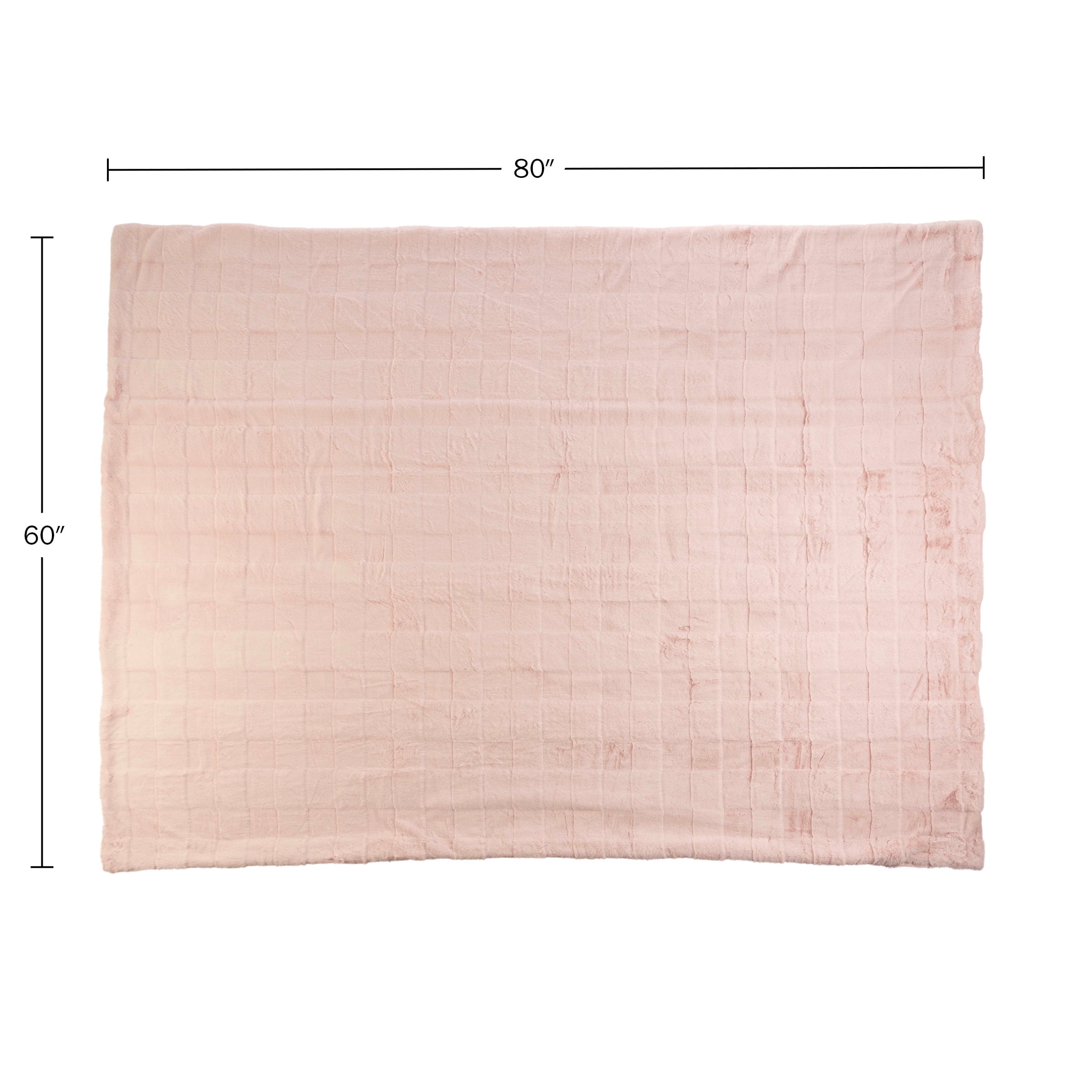 Lavish Home 60x80-Inch Faux Fur Blanket - Queen Size Bedding (Pink)