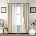 thumbnail image 1 of Mainstays 4 Piece Wave Jacquard Window Curtains Panel Set, Dark Grey, 27.5" W x 84" L, 1 of 7