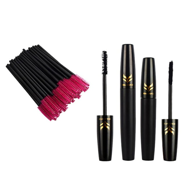 de Maquillaje Que Pestañas Negro Natural 3D y Aplicador Desechable 50 Unids MZTZ0059