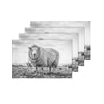 thumbnail image 4 of MKHERT Close Up Black and White Sheep Cool Animal Placemats Table Mats for Dining Room Kitchen Table Decoration 12x18 inch,Set of 4, 4 of 4