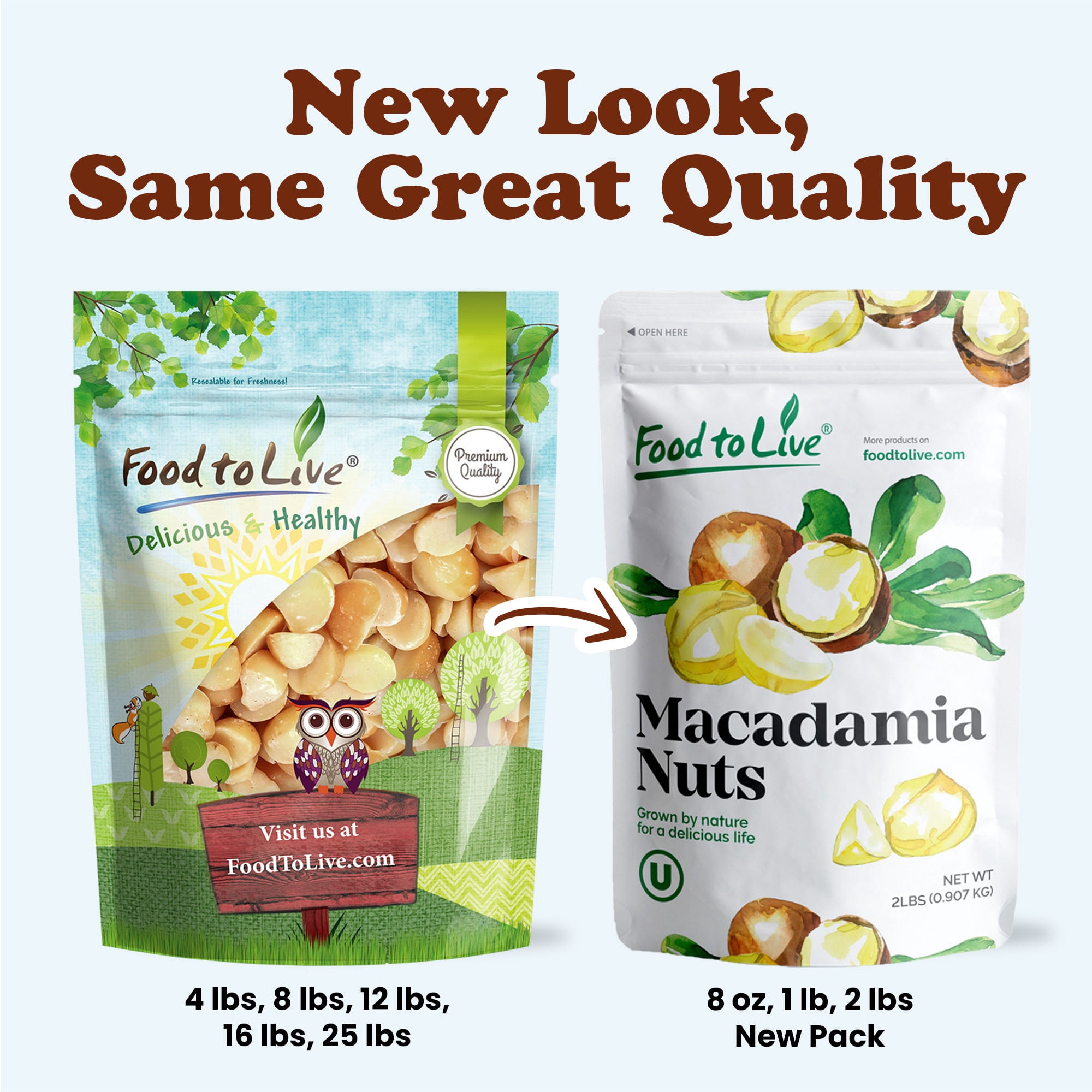 Dry Roasted Macadamia Nuts Halves and Pieces with Himalayan Salt, 2 Pounds – Vegan, Kosher, Bulk – by Food to Live