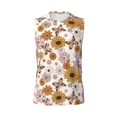 thumbnail image 6 of Lsque Sunflowers And Butterflies Print Men's Cotton Blend Sleeveless Muscle Shirts (S-3XL)- Moisture Wicking, Odor Protection, UPF 30+,Large, 6 of 8