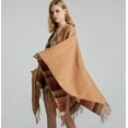 thumbnail image 5 of PIKADINGNIS Women Scottish Classic Shawl Wraps Colored Plaid Procho Tassel Sweater Cape Scarf, 5 of 5
