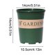 thumbnail image 3 of Juego de 5 macetas de plástico verde de 14 cm con agujeros de drenaje para jardinería interior y exterior, plántulas, hierbas y flores pequeñas., 3 of 6