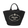 thumbnail image 1 of Pre-Owned Prada Black Large Canapa Bucket Tote Shoulder Bag Canapa Canvas, 1 of 10