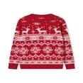 thumbnail image 4 of Chandails de Noël Assortis pour la Famille Manches Longues Col Rond Flocon de Neige Pulls Tricotés de Vacances, 4 of 7