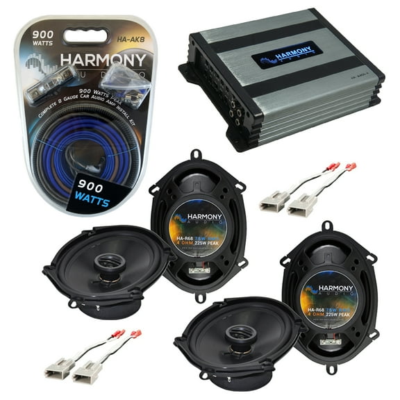 Ford F-250/350/450/550/650/750 97-98 Speaker Upgrade Harmony 2 R68 HA-A400.4 Amp