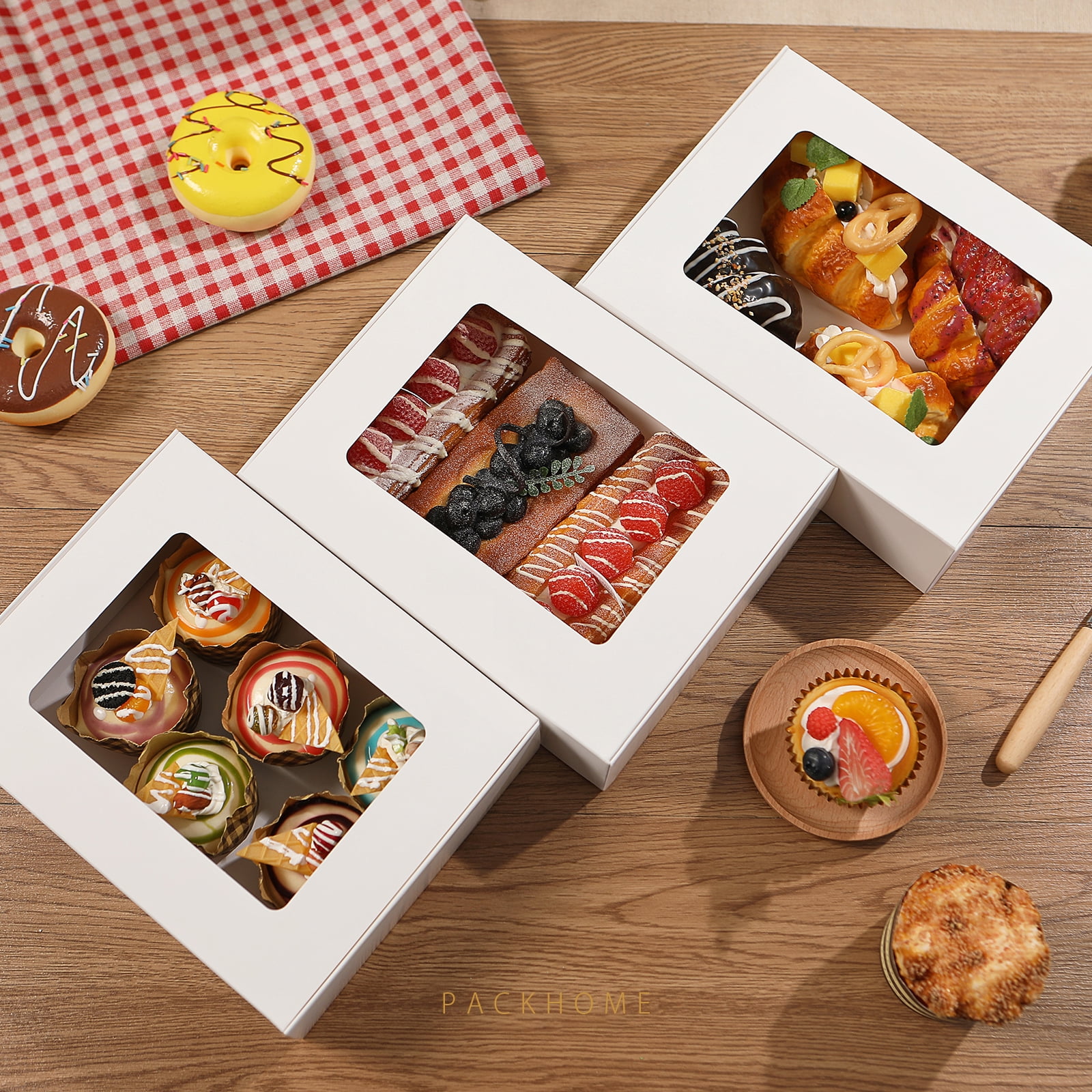 Pastery Window Window Bakery Packaging 20-Pack Bakery Boxes With Clear Window - 12x8x2 ...