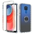 thumbnail image 3 of Value Pack + for Moto G Play 2021 Full Body Ring Case Built In Screen Protector Hybrid Clear Phone Case Magnet Mount Ready Grip Grids Kick stand Slim Shock Bumper Cover, 3 of 4