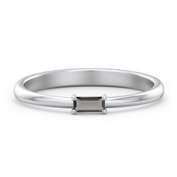 East-West Stackable Baguette Ring in Sterling Silver