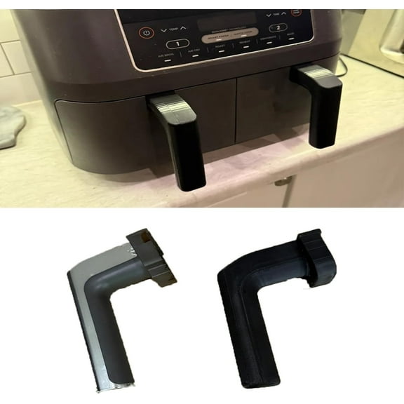 Replacement handles for Ninja Foodi air fryer Two-piece set Black Durable and easy to install Compatible with Ninja Foodi models