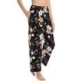 thumbnail image 2 of Uemuo Lilies Flowers Pattern Women's Wide Leg Palazzo Lounge Pants with Pockets Light Weight Loose Comfy Casual Pajama Pants-Large, 2 of 9