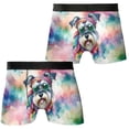 thumbnail image 3 of Hippie Schnauzer Portrait Watercolor Tie-Dye Vintage Styles All Over Print Boxer Briefs Underwear for Men Dad Miniature Schnauzer Dog Lover - 00014, 3 of 6