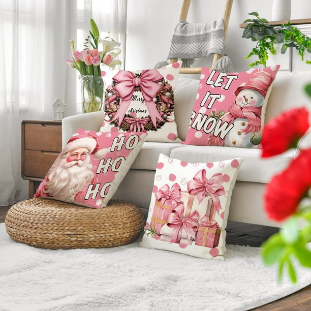 Cojines Navidenos Funda de Almohada Suave de Navidad de Fundas de Almohadas Decorativas para la Decoracion Navidena del HogarB4PCS Bodega Aurrera en linea