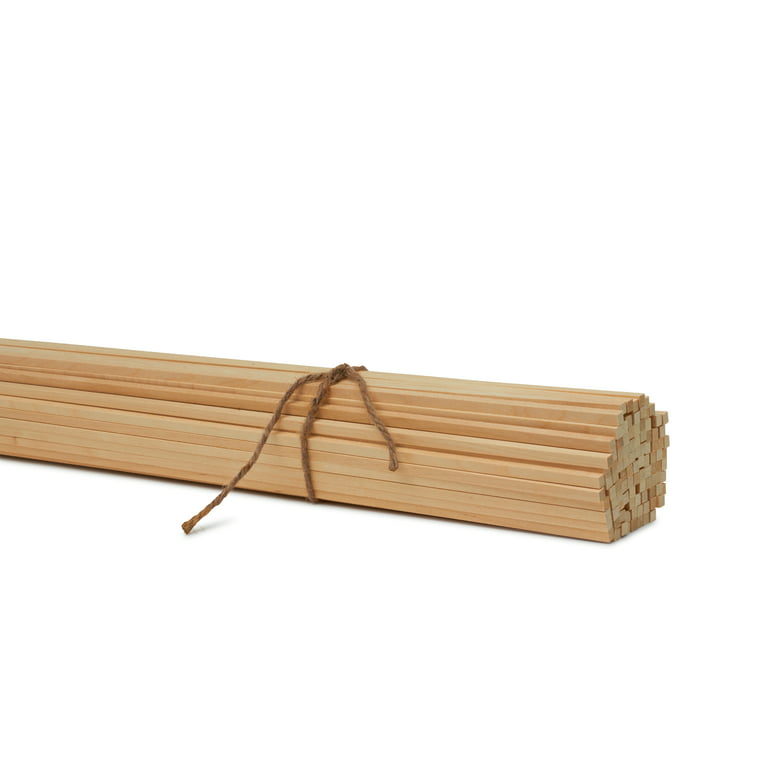 100ct Woodpeckers Crafts, DIY Unfinished Wood 24 x 1/8 Dowel Rods, Pack of 100 Natural