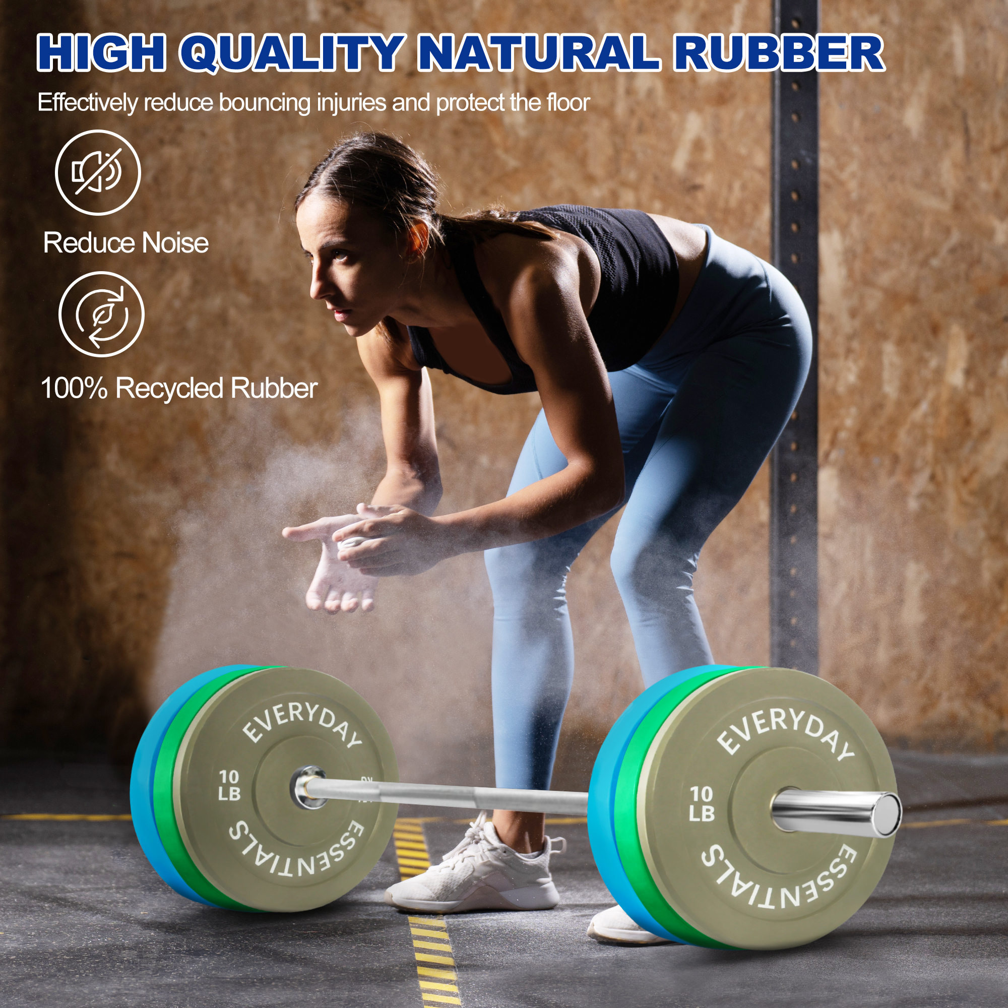 BalanceFrom Olympic Bumper Plate Weight Plate with Steel Hub, Color Coded, 160 lbs Set, Multiple Packages