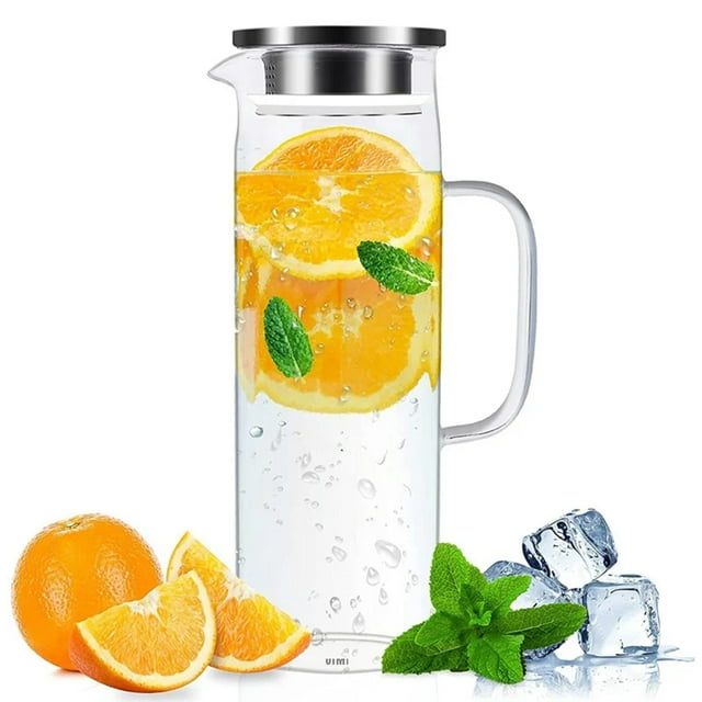 Jarra De Cristal Vimi Con Tapa De Acero Inoxidable Capacidad De 1.2L