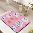 thumbnail image 3 of Dish Drying Mat Welcome Halloween Cute Pumpkin Ghost Kitchen Drying Mat Non Slip Foldable Washable 18x24 Inch Dry Pad for Halloween Accessories Countertops, 3 of 7
