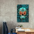 thumbnail image 3 of Epic Graffiti 'Sugar Skull Caribbean Blue' by Fusion Idol Arts, Canvas Wall Art, 26"x40", 3 of 8