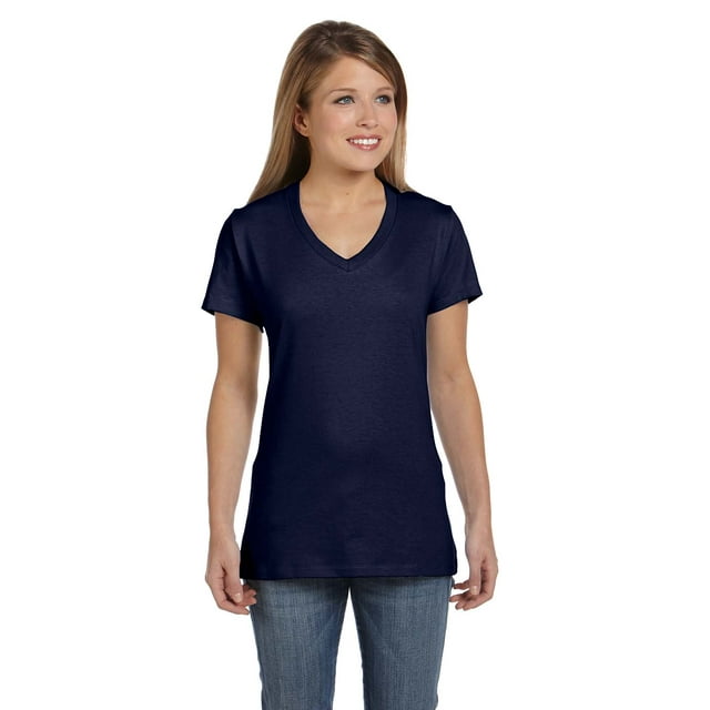 Hanes T-Shirt à Col en V Nano-T en Coton Ringspun pour Femmes, Style S04V